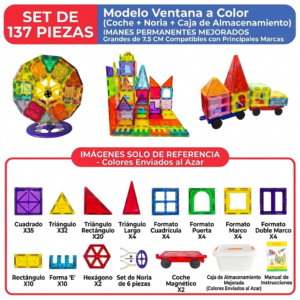 Set de Bloques Magnéticos Educativos 137 Piezas – Kit de Construcción Premium